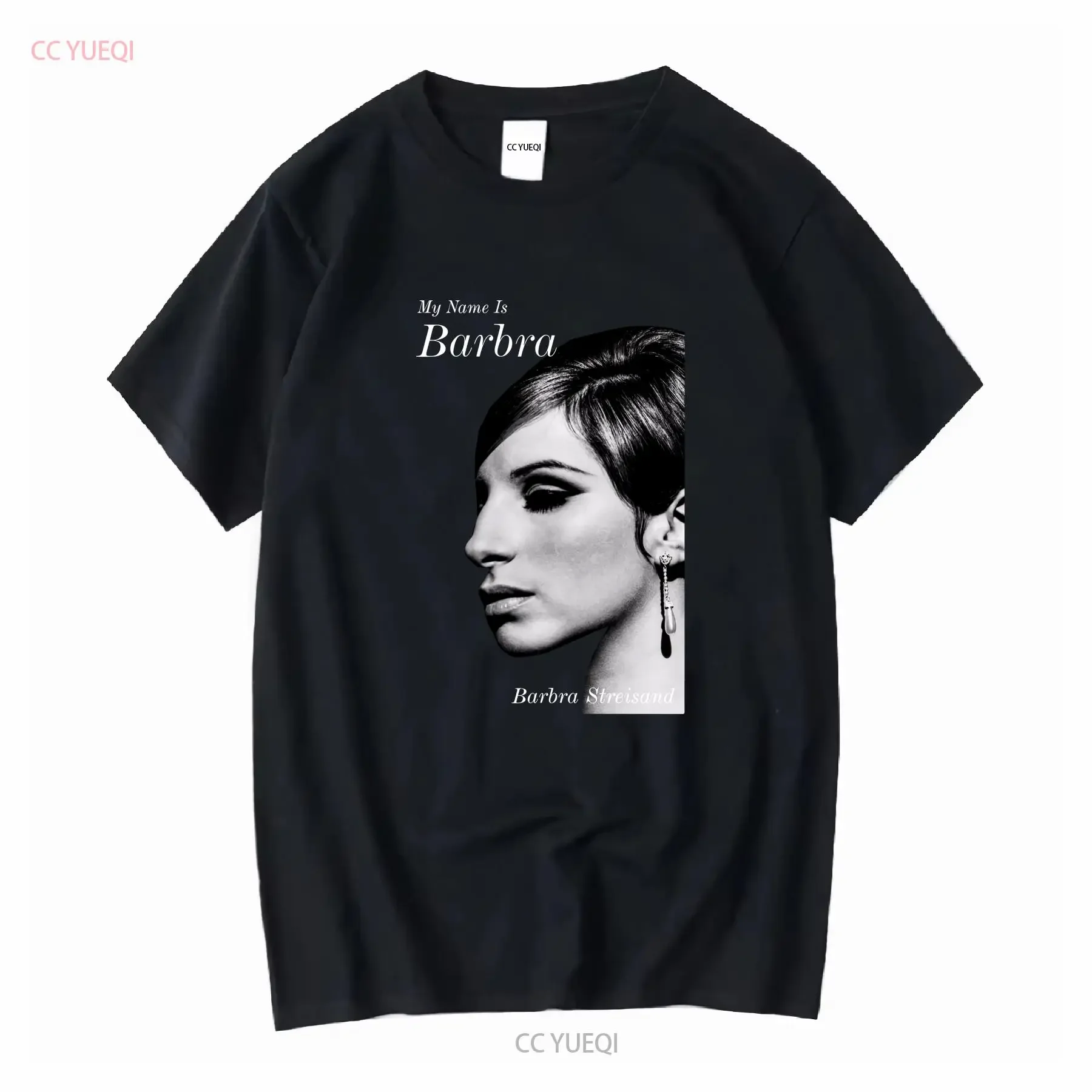 Camiseta Rara Barbra Streisand Singer Basic For Fan T-shirt Tamanho Completo TMB2137 Manga Longa ou Curta Vintage Lavada Casual Ligeiramente Desgastada