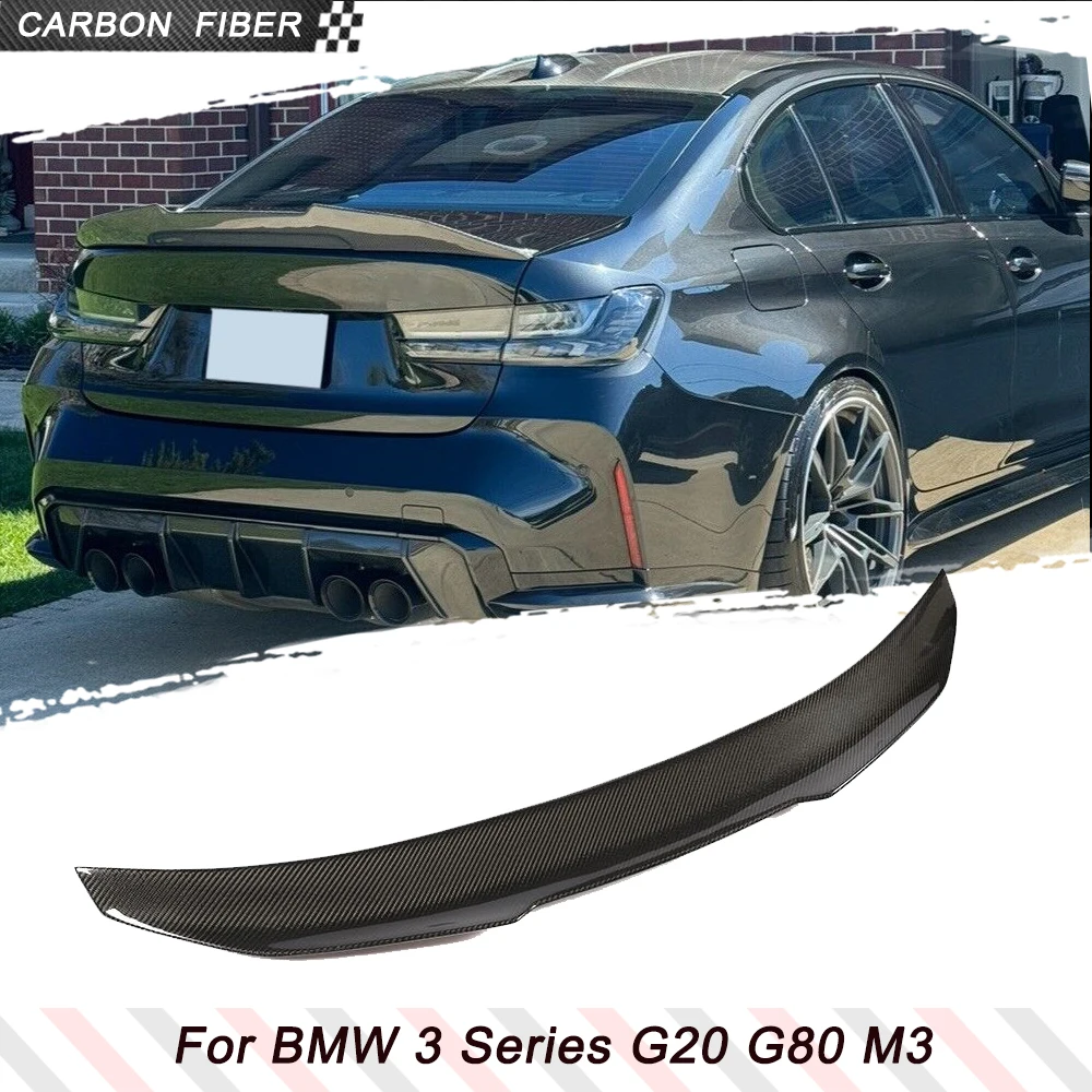 

Carbon Fiber Car Rear Trunk Spoiler for BMW 3 Series G20 Sedan G80 M3 2019-2025 330i 330e M340i Rear Boot Lid Highkick Wing Lip