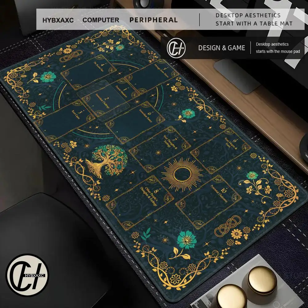 

Коврик Таро большого размера, зеленый алтарь, коврик для мыши, игровой резиновый коврик для мыши, коврик для компьютерной клавиатуры, ноутбука, аксессуары, офисный декор, коврик