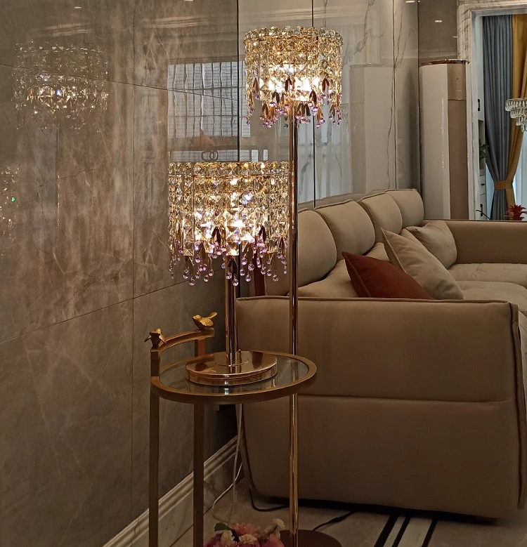 European crystal desk lamp bedroom bedside table lamp American retro light luxury living room modern creative atmosphere lamp