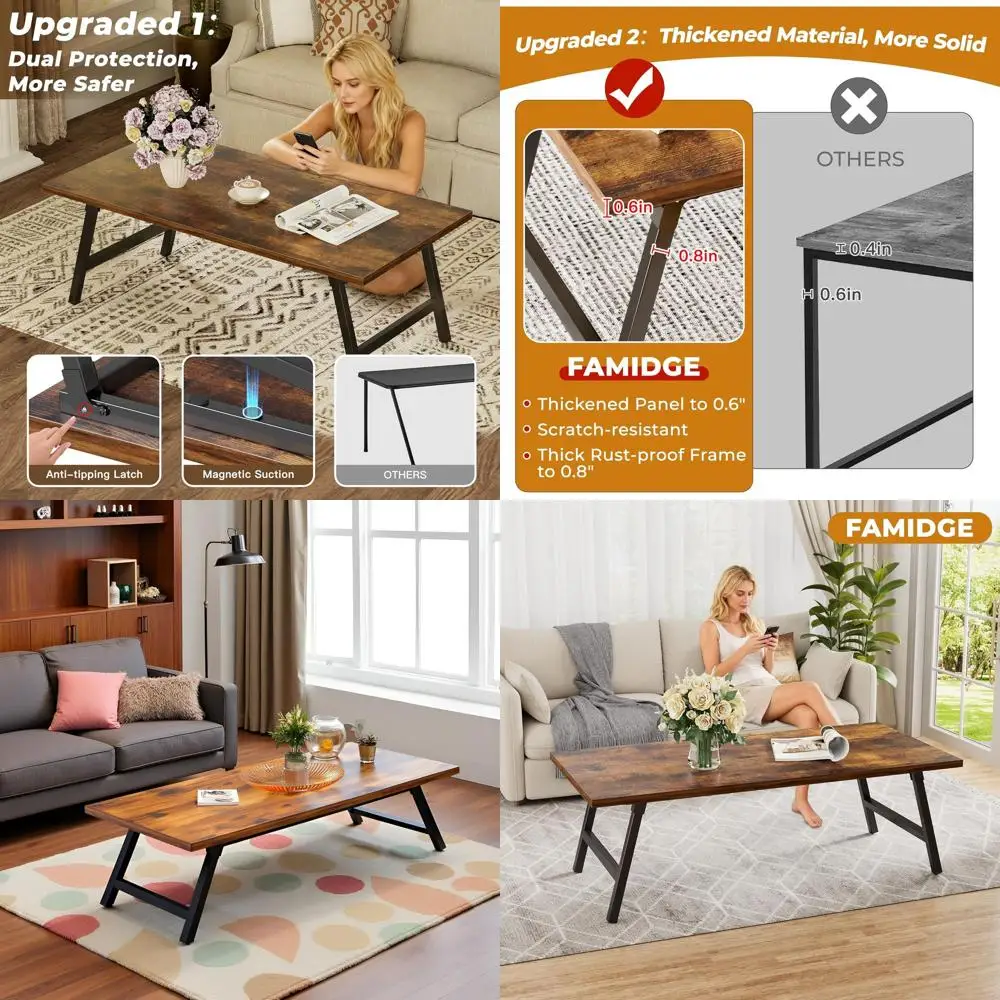 

Portable 39.4 Folding Floor Table Desk, Low Coffee Table for Living Spaces, Caravans, and Camping, Brown