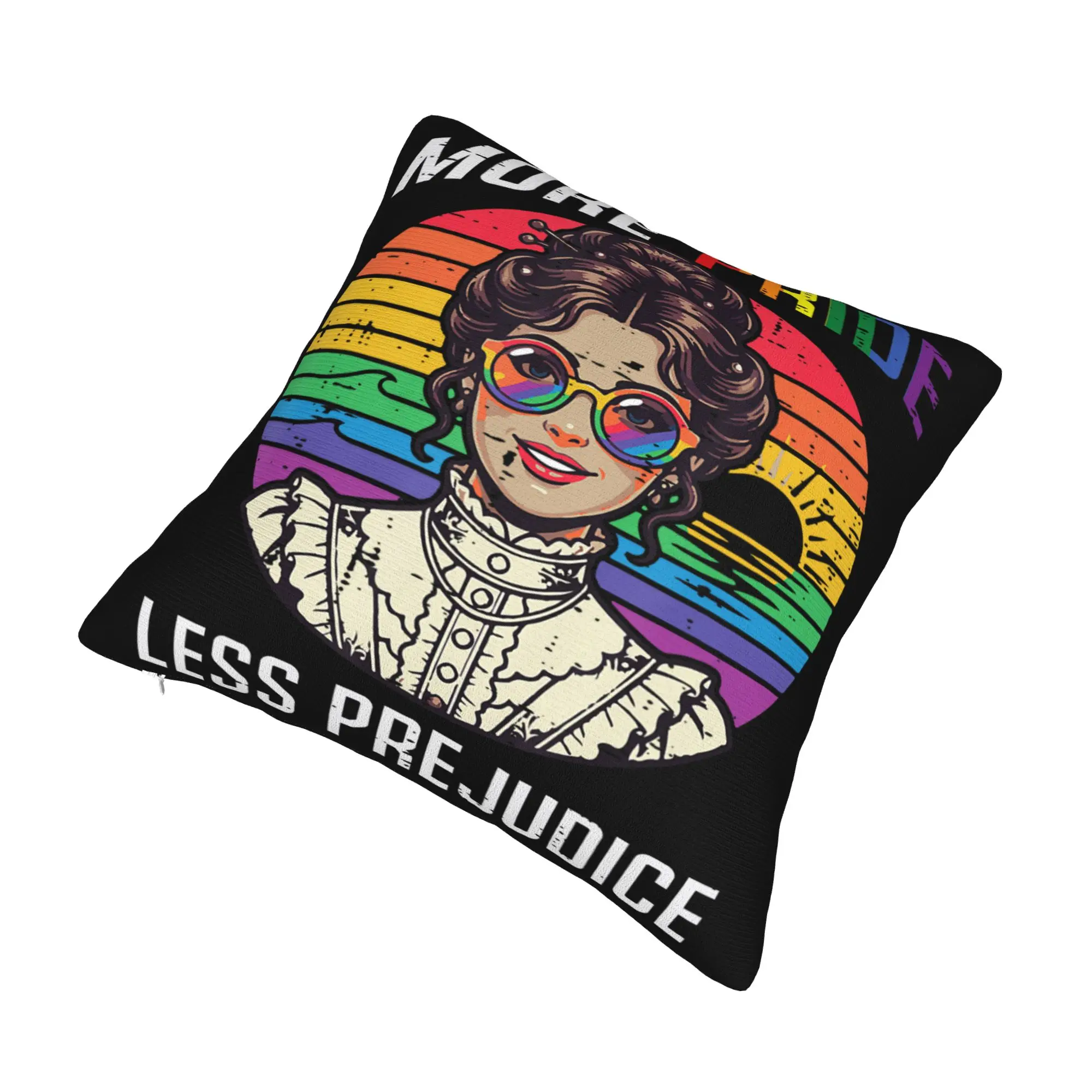 More Pride Less Prejudice  Pillow Cover Accessories Soft Cushion Cover Decorative  Pillow Case Cover Home Multiple Sizes