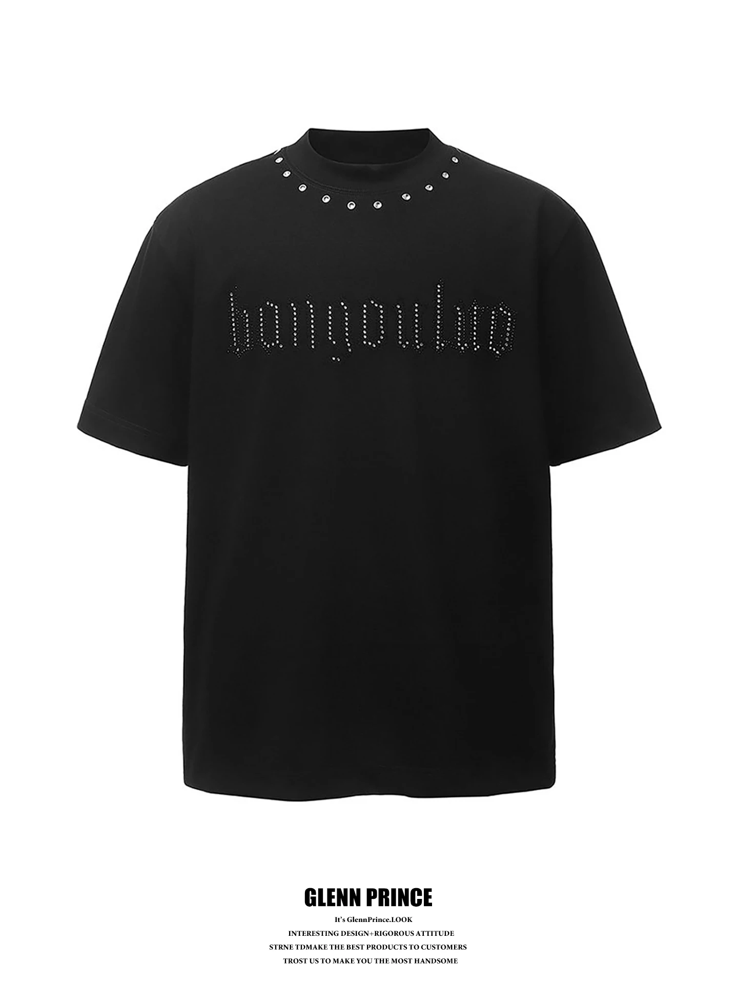 

GPstudio American Trendy Luxury Rhinestone Letter Short Sleeve Men's T-shirt New 2026 Heavyweight Premium Feel T-shirt
