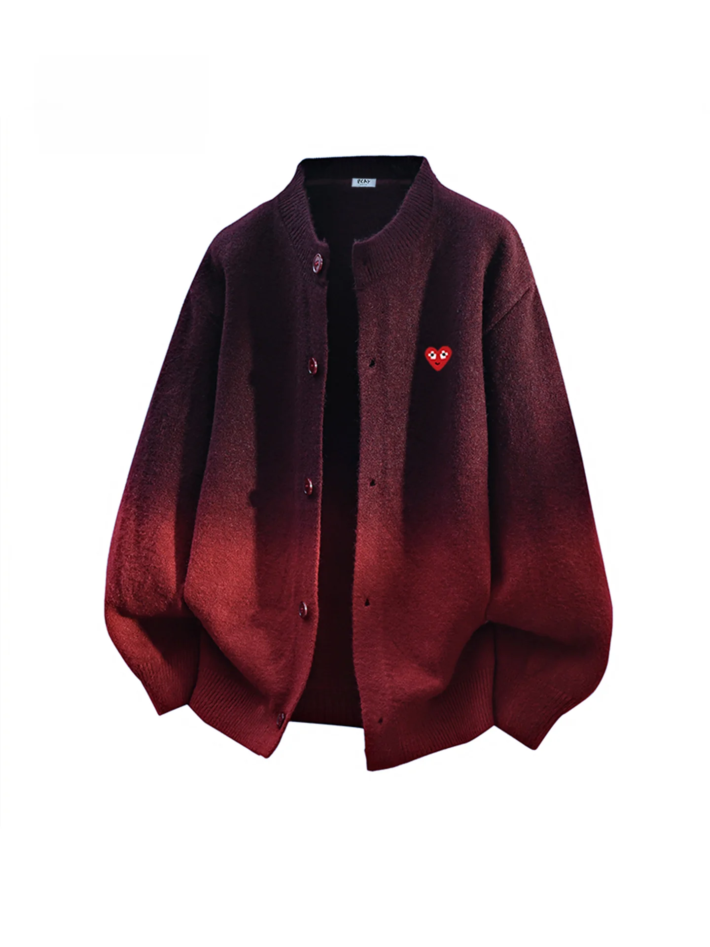 

Play Hei Knitted Open Cardigan Trendy Lazy Sle round Ne Loose Outerwear for Men And Women Casual Comfortable Winter Coat