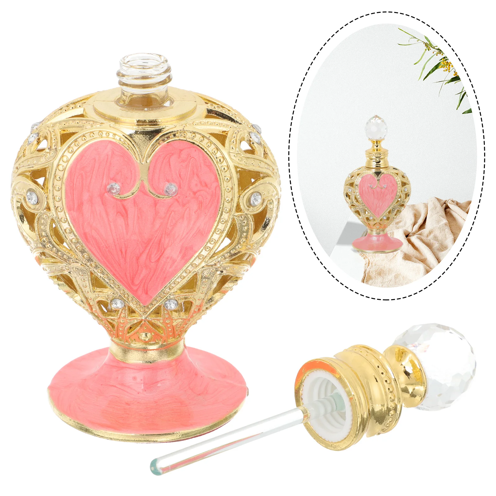 Perfume Bottle Accessory Glass Essential Oil Storage Metal Aromatherapy Empty Household Refillable
