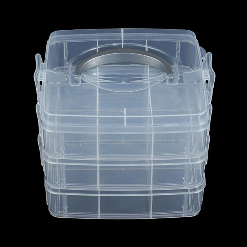 1PC 3-layer 18 Grid Transparent Storage Box Detachable Plastic Box Toolbox Toy And Accessory Storage Box