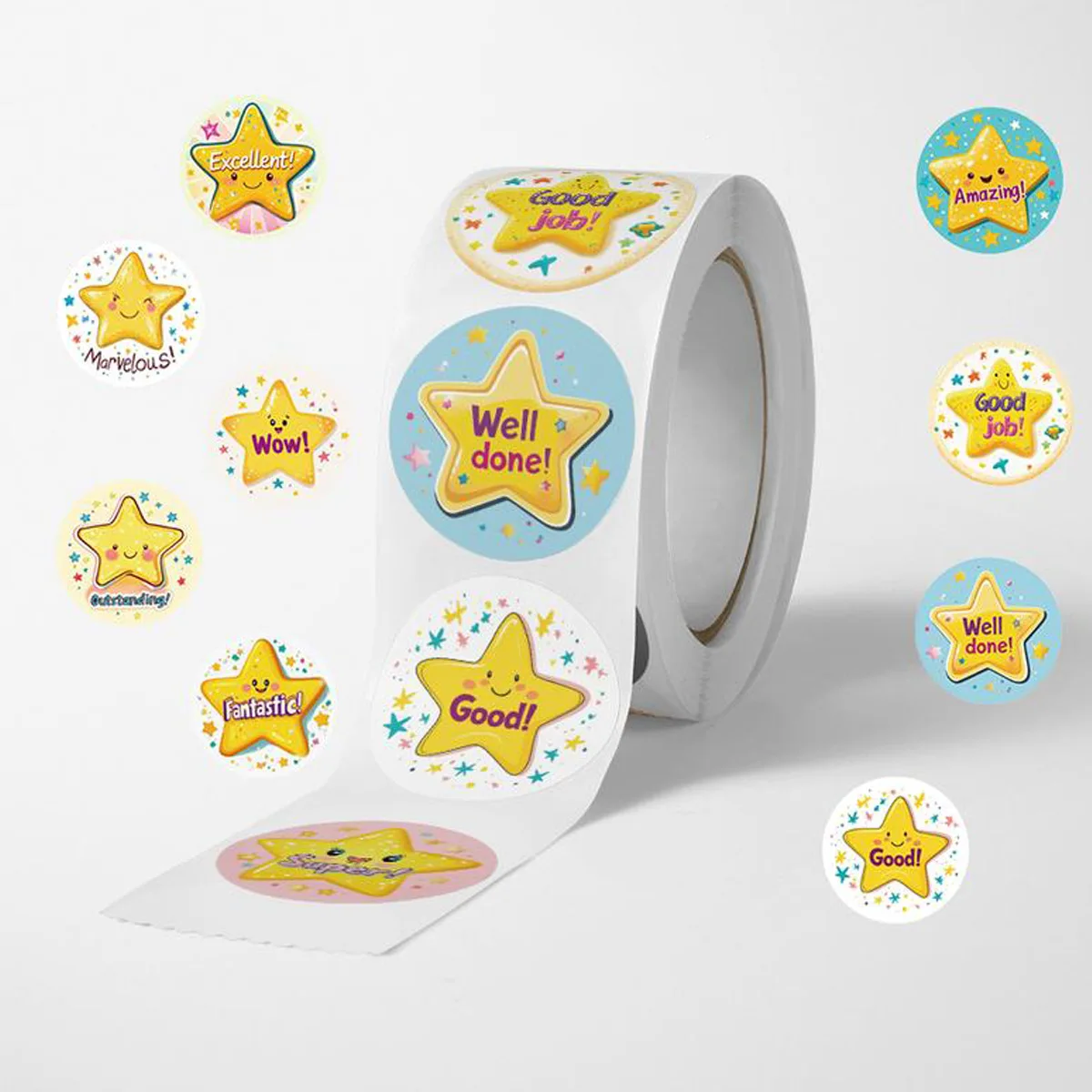 500Pcs Star Motivational Stickers for Kids,Teacher Reward Stickers Roll Potty Training Sticker for School Classroom Home view 6