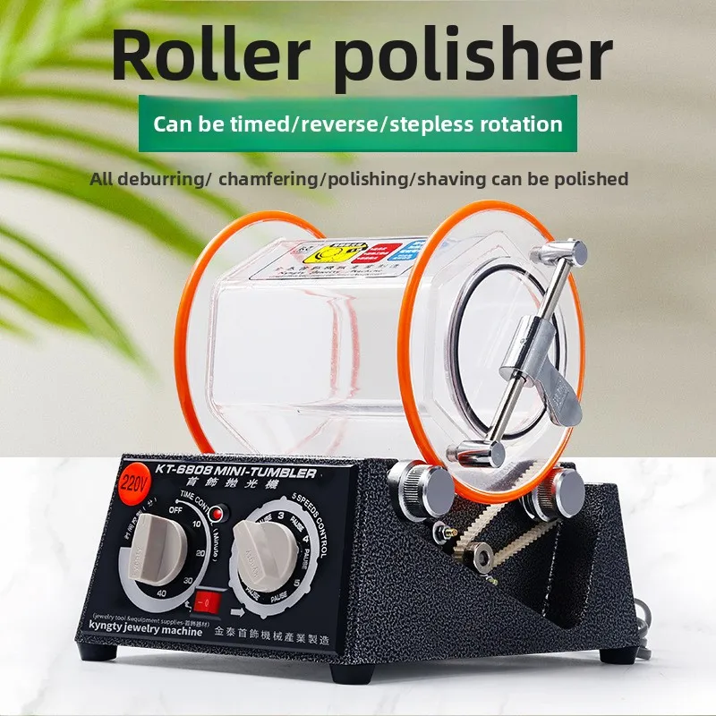 

Gold and Silver Jewelry Polishing Machine Small Roller Wenwan Walnut Gold Polishing and Grinding Ancient Coin Cleaning Machine