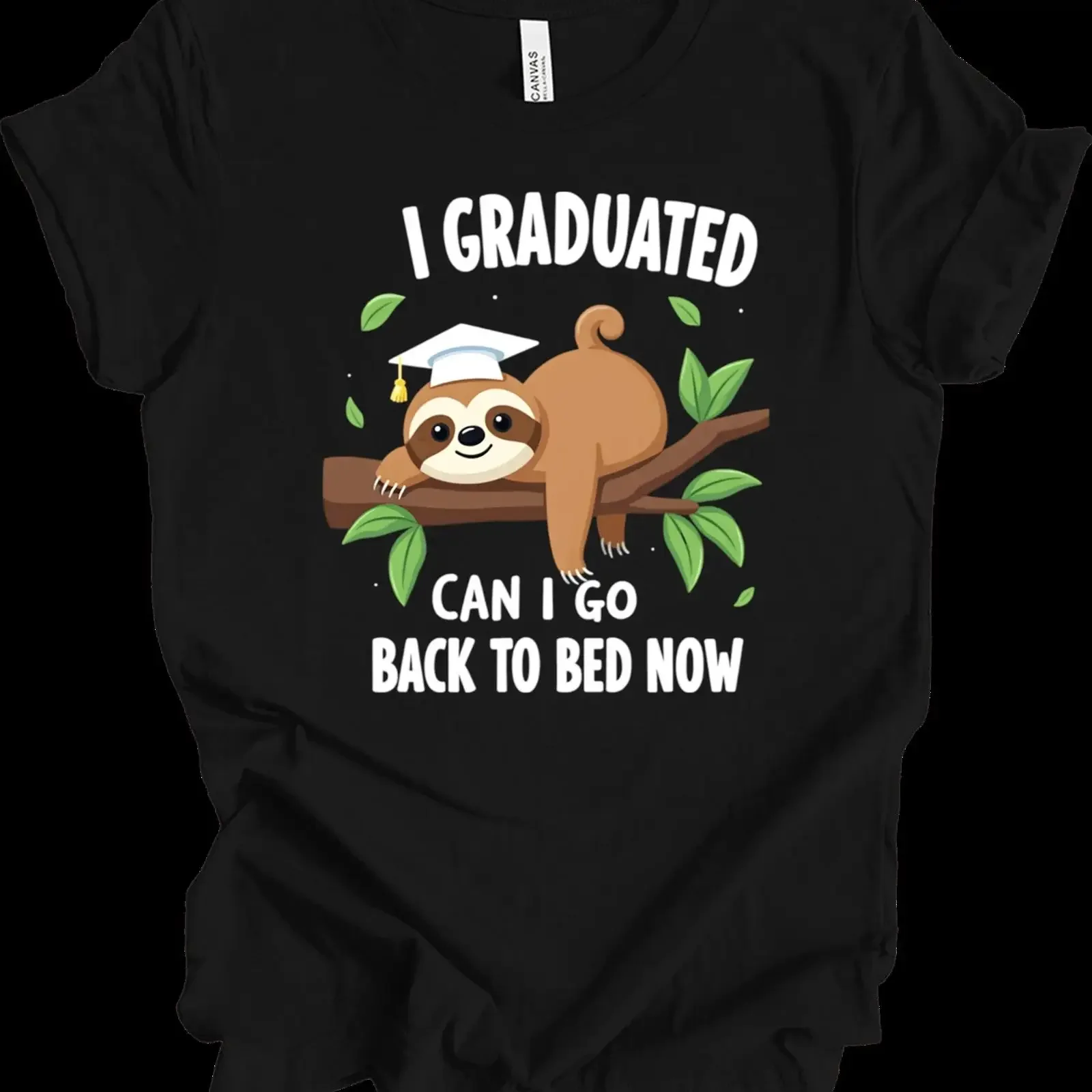 Funny Graduation 2025 Lazy Sloth Humor Quirky Grad Quote Design T shirt vintage Washed Versatile Casual Unisex fashion