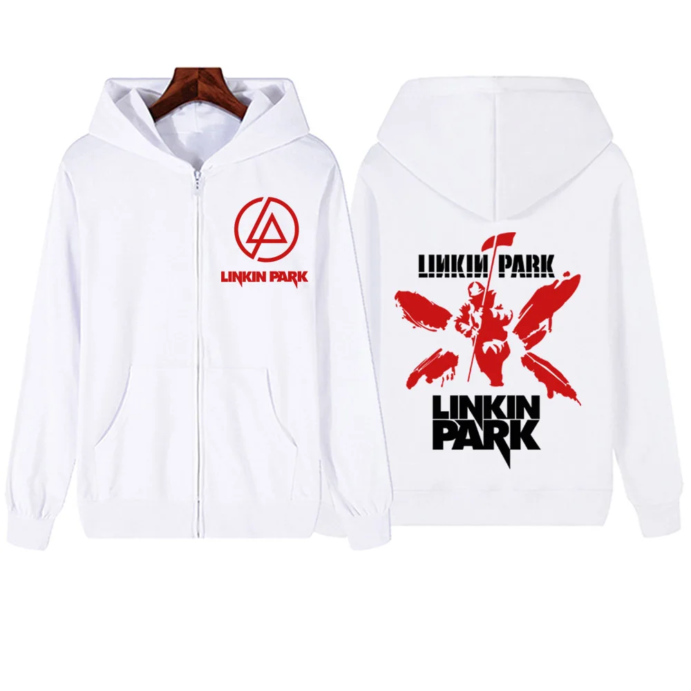 Linkinpark-原宿ジッパーパーカー、人気の音楽スウェットシャツ、プルオーバートップ