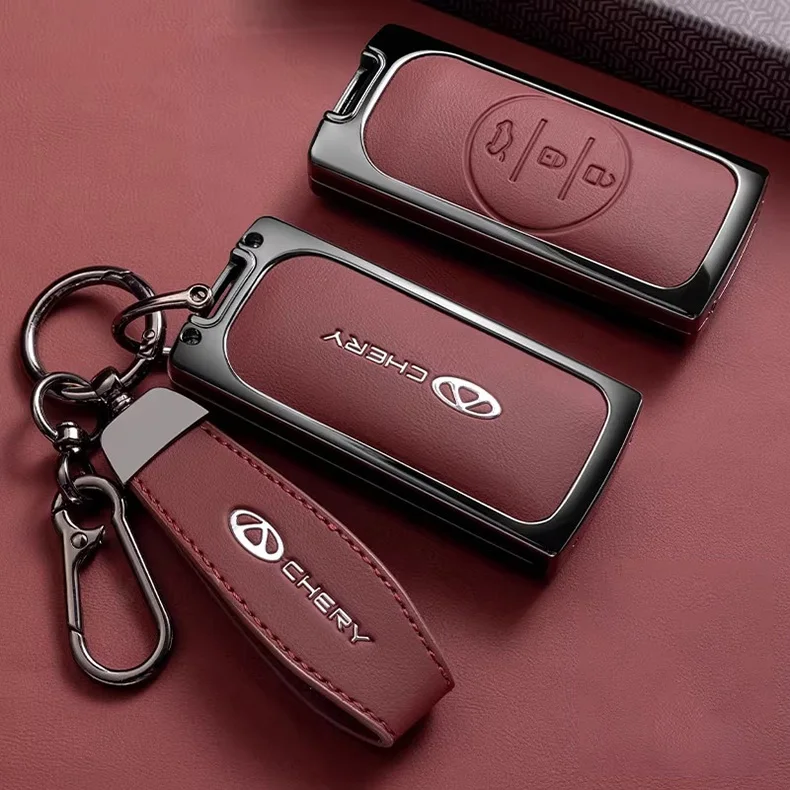 Zinklegierung Autoschlüssel-Hülle für Chery Tiggo 5X Sport Schlüsselanhänger Fernbedienungsabdeckung Gehäuse Ringhalter Zubehör – Detail 6
