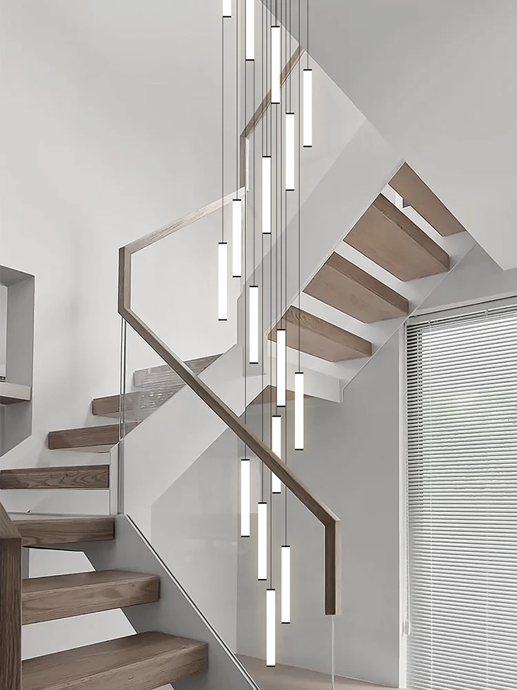 

LED Long Chandelier Modern Home Decoration Pendant Lights Minimalist Attic Living Room Staircase Lighting Indoor Hanging Lamps