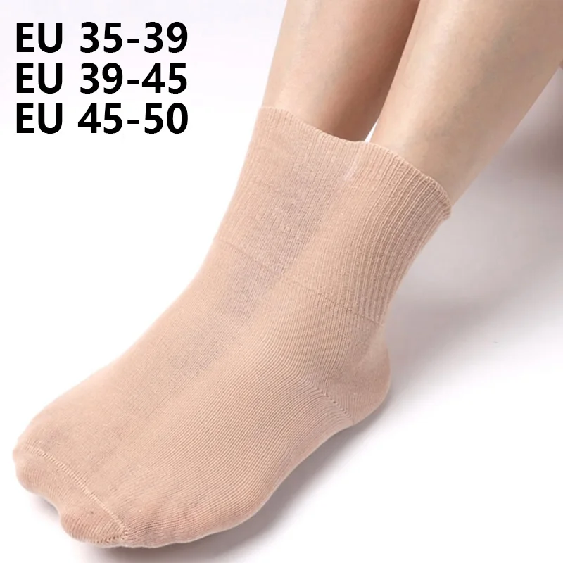 5 Pairs Loose Mouth Old Women Diabetes Socks Tube Foot Discomfort Diabetic Feet Edema Swelling Women Old Men Cotton Socks Female