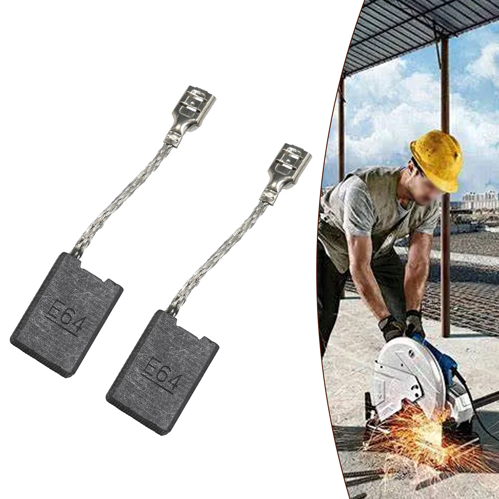 

Power Tools Carbon Brush 2Pcs 6*16*22mm Carbon And Metal For Cutting Machine GCO2000 TCO2000 Workshop Equipment Practical