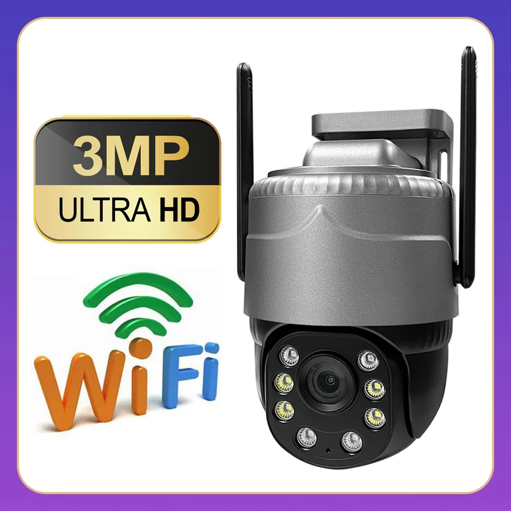 

WiFi Camera 3MP HD Outdoor IP CCTV Two-way Call Motion Detection Monitor Home Full Color Night Vision AI WiFi Camera V380 Pro