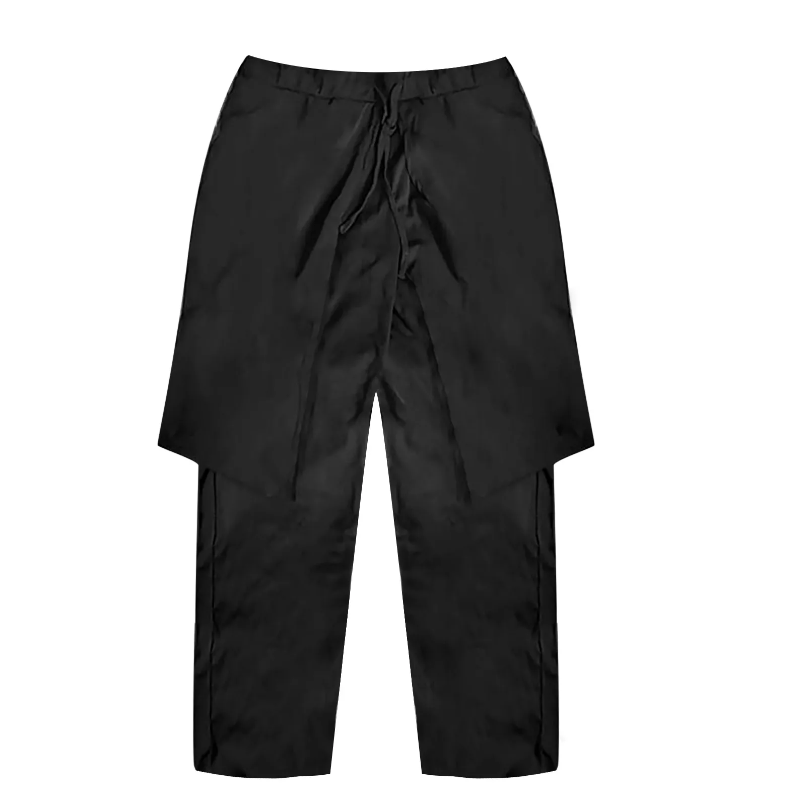 Pantaloni a gamba larga da uomo Patchwork a righe Streetwear elastico in vita gonne irregolari pantaloni larghi Punk Dark Fighter Pants