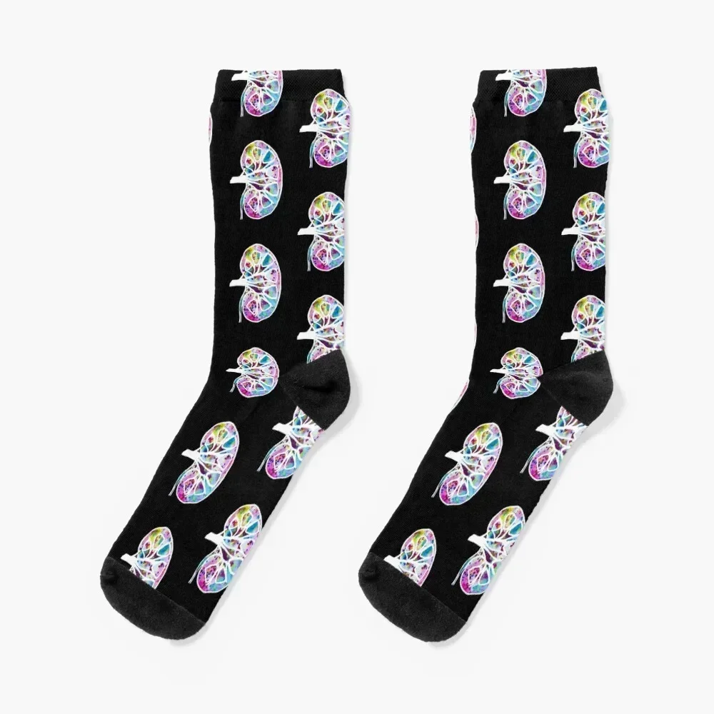 Watercolor Funfetti Kidney (Dark Pattern) Socks Thermal man winter Non-slip heated funny gift Women Socks Men's