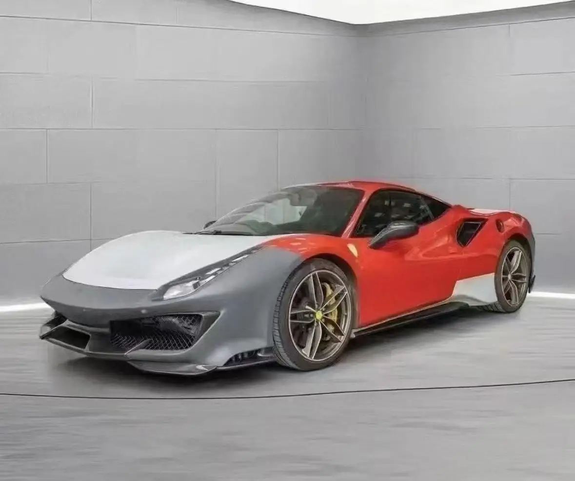 Pista Style Wet Carbon Fiber Body Kit for Ferrari 488 - Front Bumper Lip Spoiler Side Mirror Covers Rear Diffuser Tail Lip