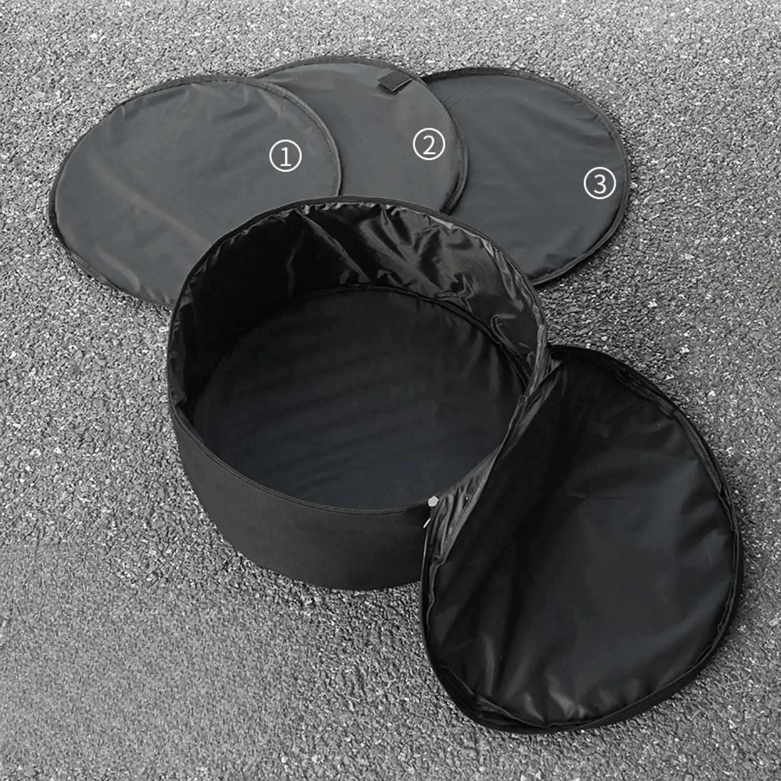 Waterproof Wheel Hubcap Storage Bag Oxford Cloth Full Edge Carrying Case with Zipper for Car Trunk Organization