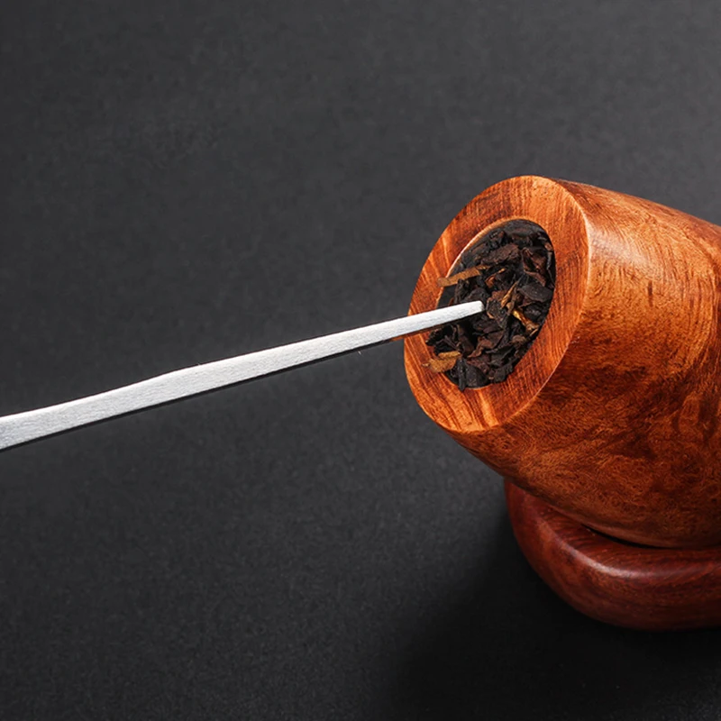 New Wooden Smoking Pipe Cleaner Tobacco Cigar Pass Needle Drill Pipe Cleaning Tool 3 In 1 Tobacco Pipe Presser Pressing Rod view 5
