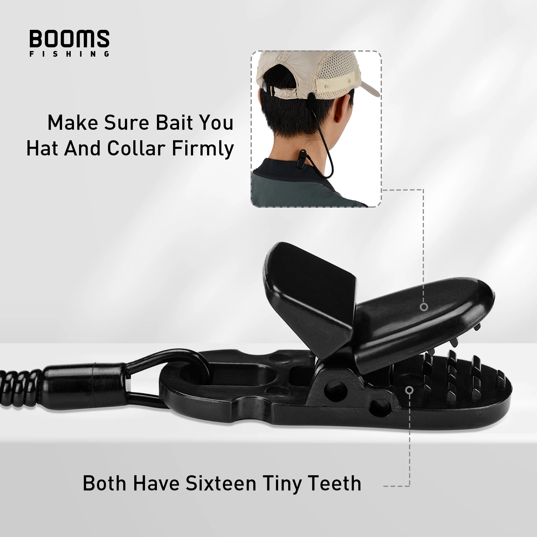 Booms Fishing CG1 Outdoor Fishing Slip Anti-lost Cap Elastic Rope Fishing Accessories Hat Clip