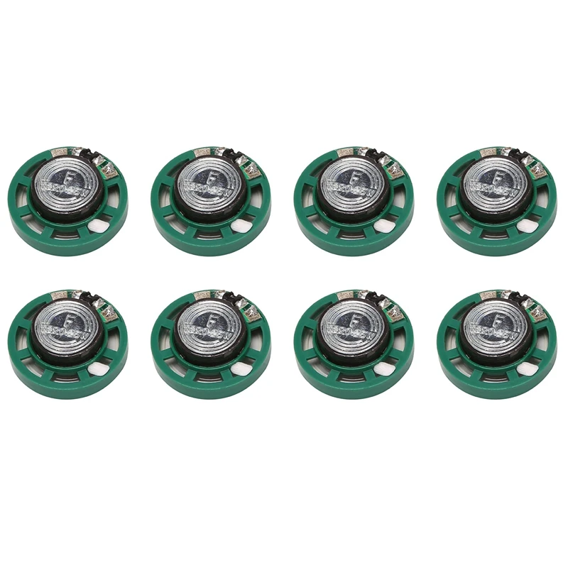 8X 0.25 W 32 Ohm Plastic Magnetic Speaker With 27 Mm Diameter Green + Silver