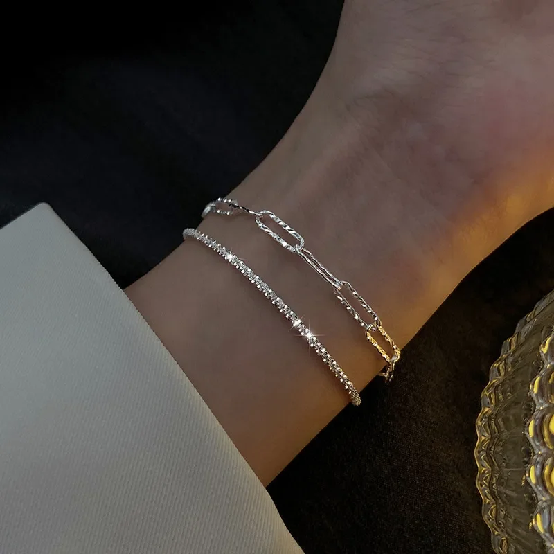 Fashion Silver Color Sparkling Adjustable Bracelets for Women Elegant Gypsophila Fine Bracelet New Wedding Party Jewelry Gifts