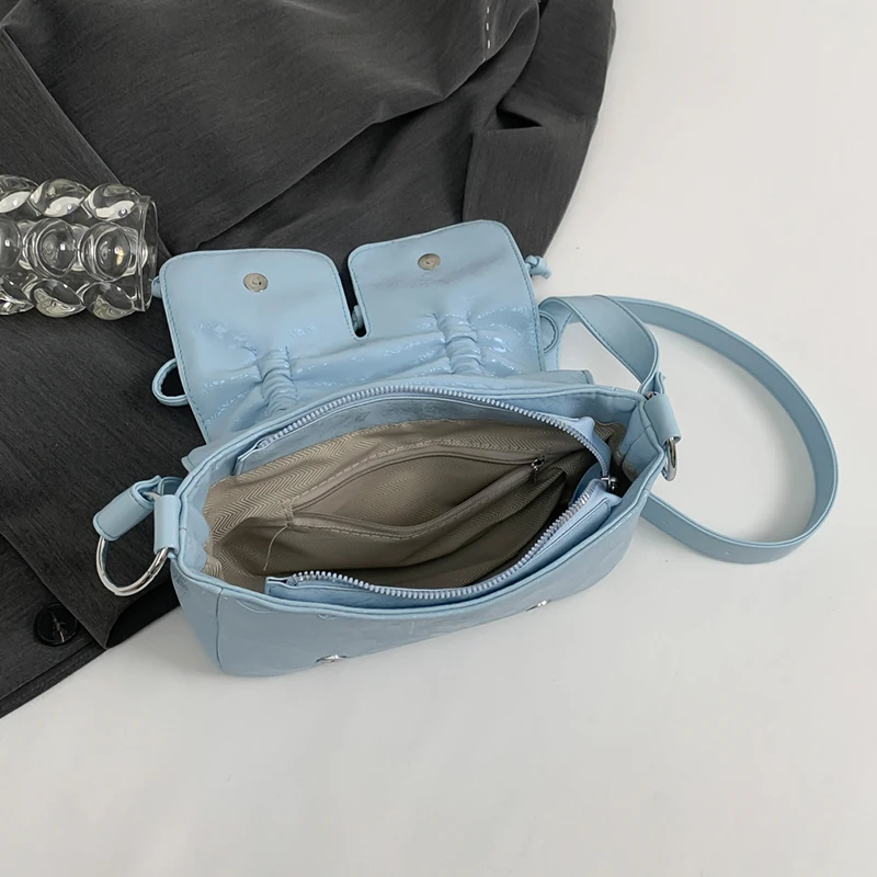 Bolso cruzado de cuero Pu para mujer, bandolera de lujo Y2k de alta calidad, a la moda coreana, para axila y hombro, 2024