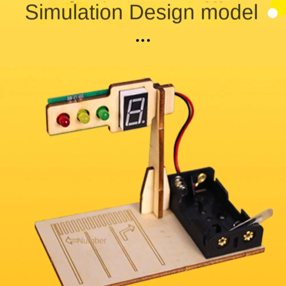 مجموعة نموذج إشارة المرور الخشبية للوسائل التعليمية ، لعبة ذاتية الصنع ، ضوء LED ، ذكاء ، طالب ، مواد يدوية الصنع ، يوم الطفل