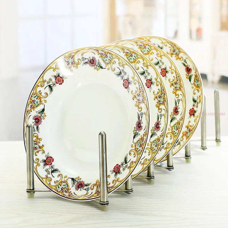 4pcs Set, 8inch, Fine Bone China Soup Dish Set. Ceramic Dinner Serving Dish, Kitchen Plates Deep Plate, Restaurant Dishes