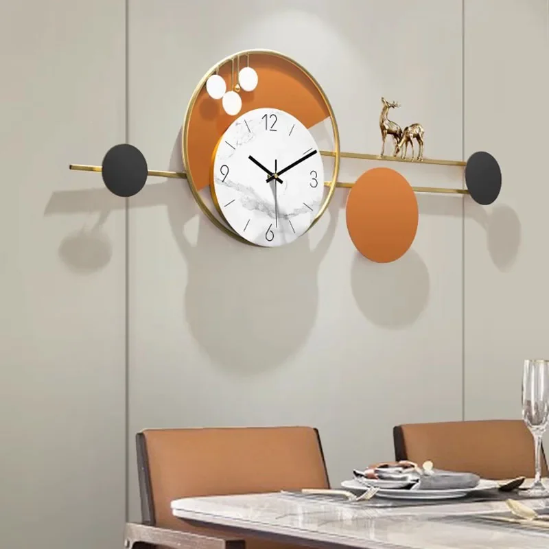 

Luxury Elk Design Wall Clock Premium Metal Frame Silent Function For Dining Room Living Room Entryway Modern Rustic Home Decor