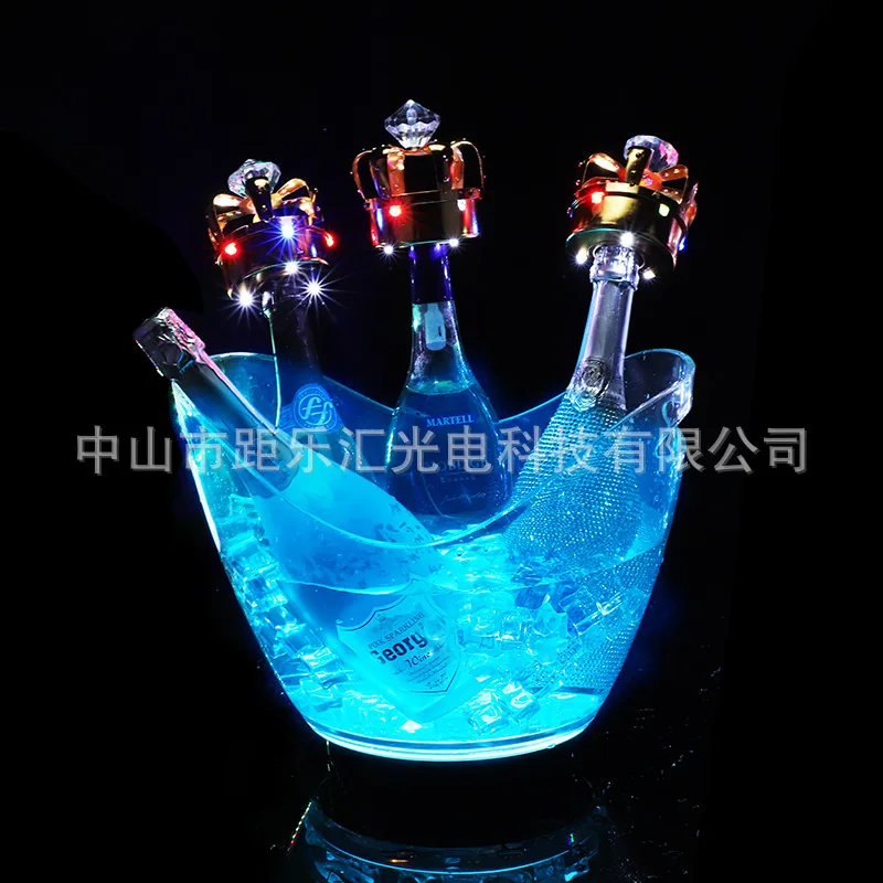 

KTV бар на заказ светодиодный слиток 8л светящееся ведро для льда зарубежное вино ведро для шампанского акриловое креативное ведро для льда для пива