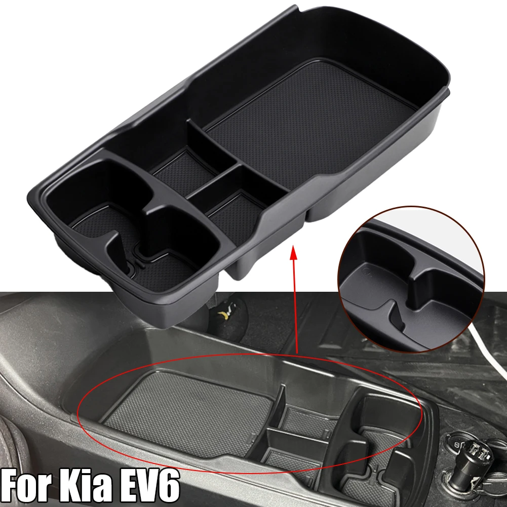 Scatola portaoggetti per auto per Kia EV6 2021-2024 scatola portaoggetti per Console centrale vassoio a strato inferiore riordino Organizer per Console centrale scatola per auto