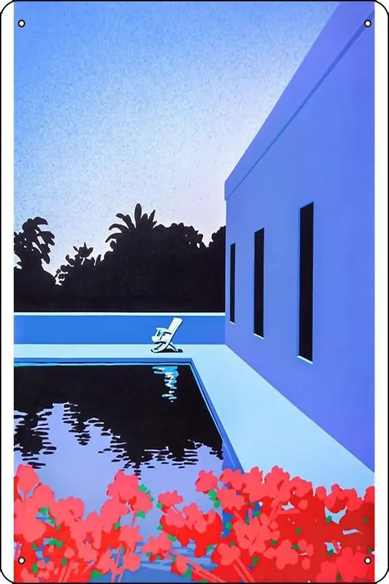 Hiroshi Nagai pool Poster Metal Tin Sign 12 X 8 Inch Funny Man Cave Home Office Bar Decor