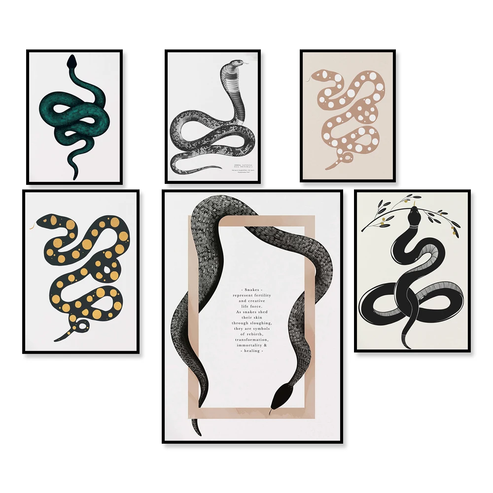Living Room Wall Art Print, Snake Art Print, Emerald Wall Art Decor, Modern Art Mid Century Art Gallery, Snake Art