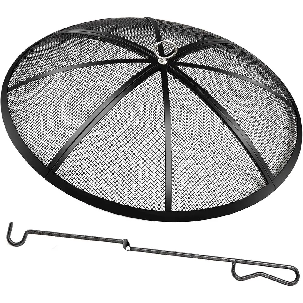 

ire Pit Spark Sn, 40 Inch Diameter ire Pit Sn with Handle & Poker,Heavy Duty Metal Mesh ire Pit Sn,ire Pit Lid or Outdoor/Beach/