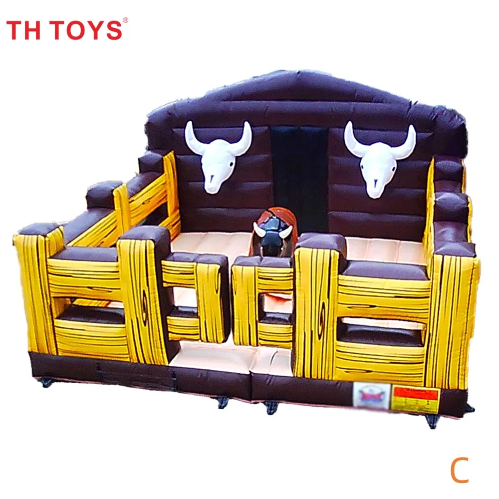 Jeux d'équitation de taureau mécanique de rodéo gonflable pour enfants et adultes, équipement de Machine de football à vendre