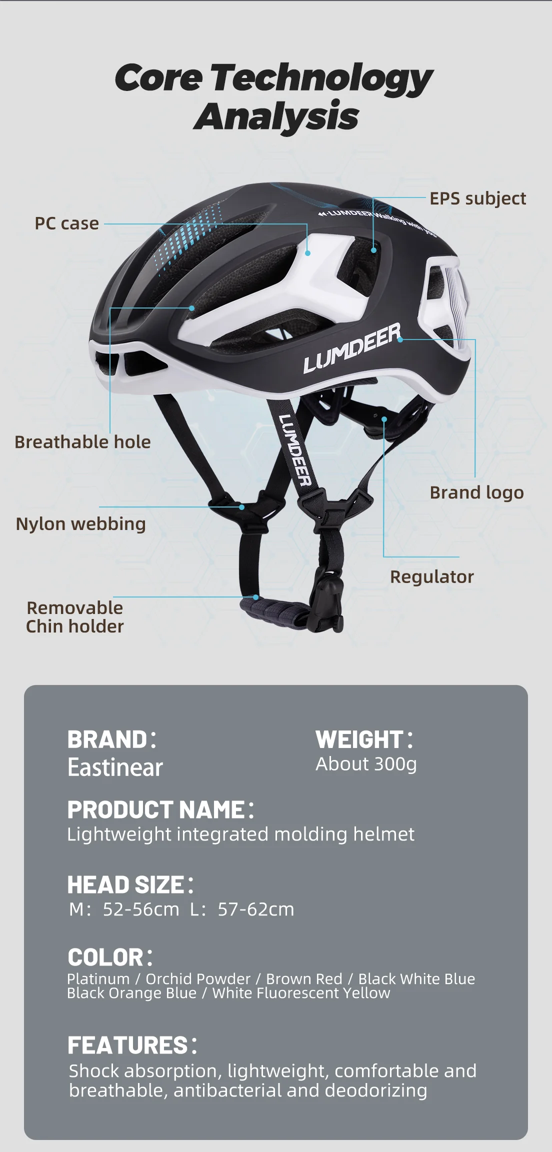 Eastinear Hochwertiger Fahrradhelm, ultraleicht, atmungsaktiv, MTB, Rennradhelm, Herren und Damen, Radfahren, Sicherheitshut, Fahrradzubehör – Detail 5
