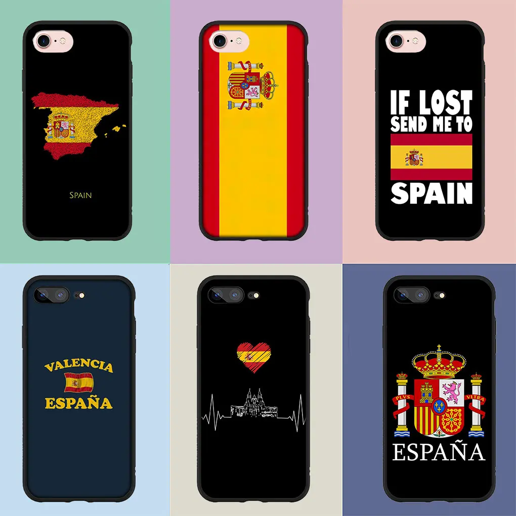 Spain Flag Yellow Red Soft Cover Phone Casing for Apple iPhone 15 14 13 12 11 Pro XS Max XR 6s Plus + SE 15+ Case