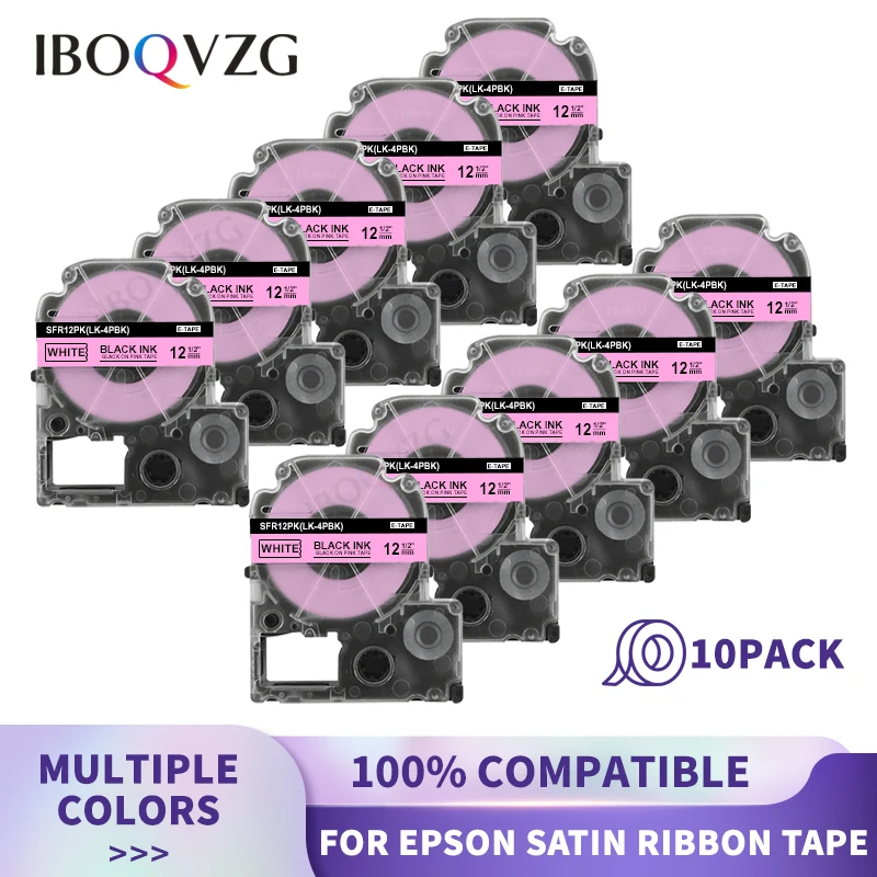 IBOQVZG Best for Gifts Wrapping DIY Satin Ribbon Tape 10PK 12mm SFR12SK SA-4WKK SA-4KBK SA-4HKK SFR12PK for Epson Printer