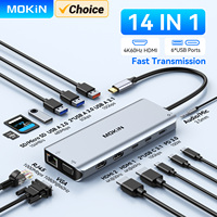 MOKiN USB Hub Adapter Type C to 4K HDMI Gigabit Ethernet 10Gbps USB 3.1 PD 100W Adapter for Macbook Air Pro Laptops Accessories