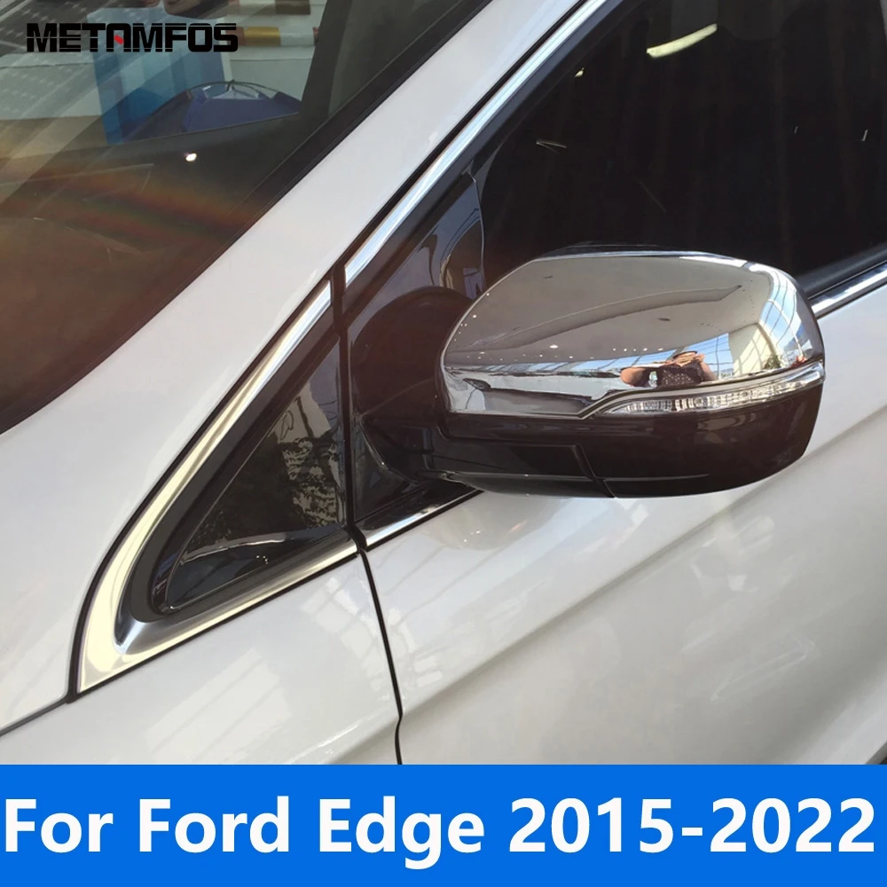 Exterior Accessories For Ford Edge 2015-2018 2019 2020 2021 2022 Chrome Rear View Side Door Mirror Cover Trim Protection Cap