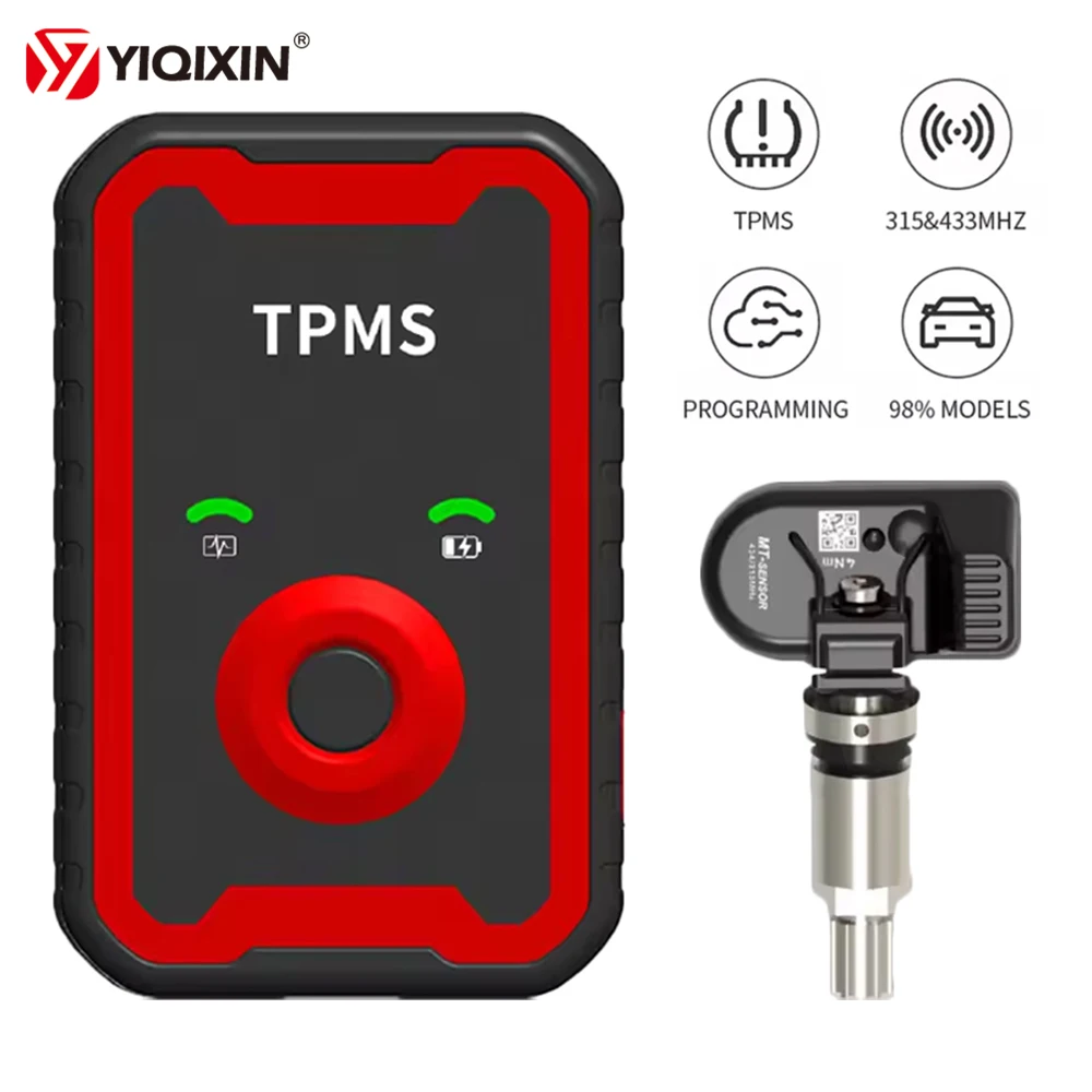 

Universal Tire Pressure Monitoring System Programable TPMS Sensors 2 in 1 433MHz+315MHz Support Programing with CELL PHONE