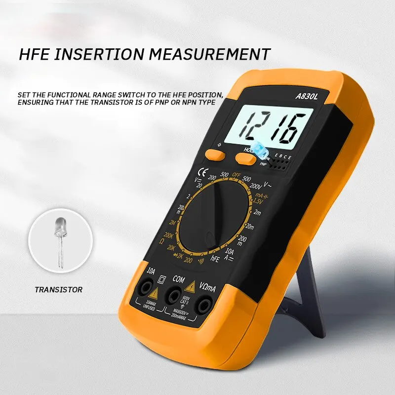 A830L Multimeter Handheld High Precision Multifunction Portable Digital Multimeter Ammeter Voltmeter Measuring Table Combination