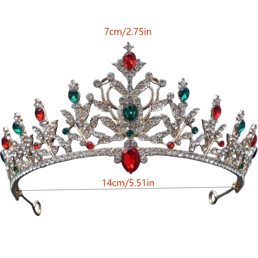 1pc Vintage Inspired Gemstones Rhinestones Hair Crown Ornate Royal Design Perfect Holiday Elegance Pageant Worthy Statements