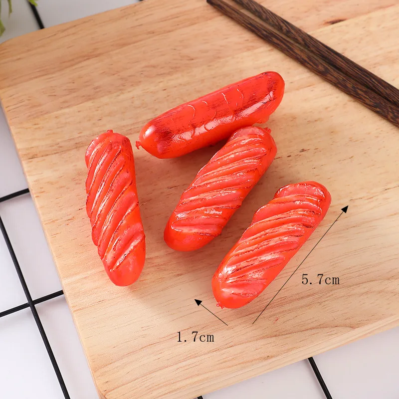 Simulation Hot Dog Grilled Sausage Model Fake Food Barbecue Restaurant Window Decor Photography Props 4pc/lot