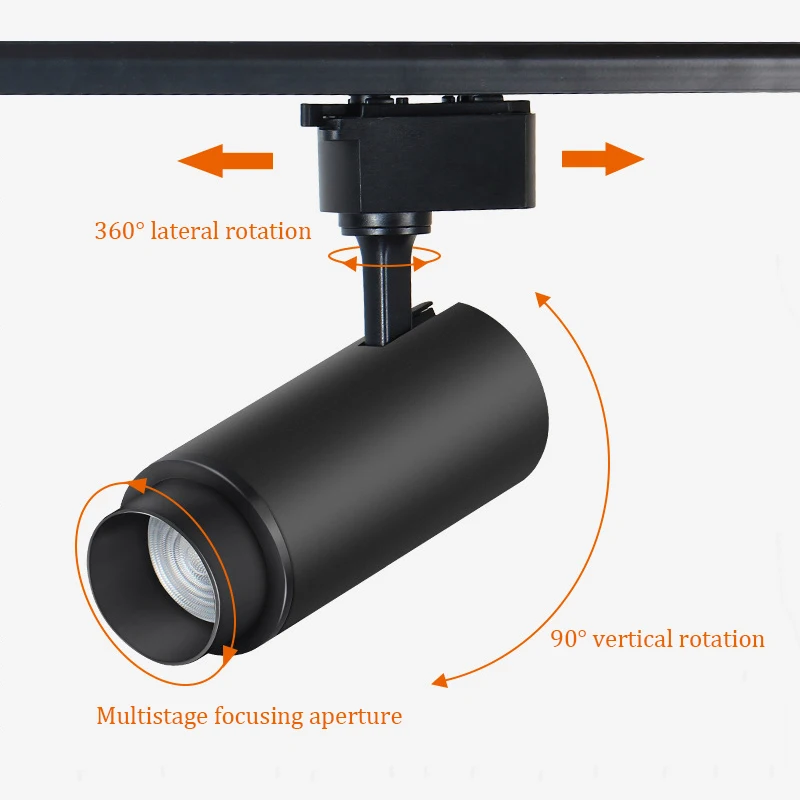 New Dimeable LED Track Light Interior Design Allows for Easy Installation of Scaled Rotary Track Spotlights in Homes and Decor