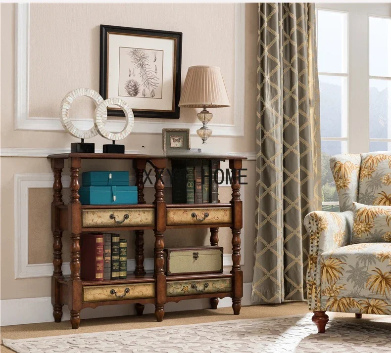 Libreria in legno massello Soggiorno Scaffale da pavimento semplice Scaffale multistrato