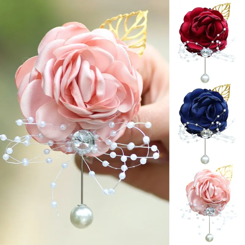 1pc Groom Boutonnieres Rose Boutonnieres Pins for Men Wedding Ceremony Anniversary Formal Dinner Party Party Prom Flowers