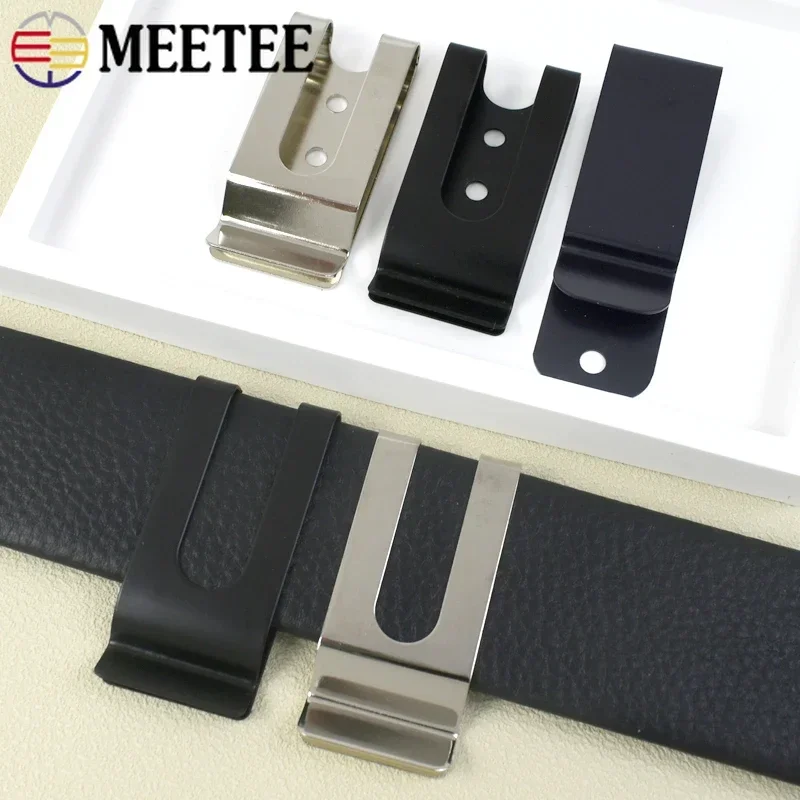 1-5Pcs Belt Clip Buckle Metal Band Clips Clasp Double Holes Sheath Spring Hook for Pockets Wallet Tape Loop Buckles Accessories